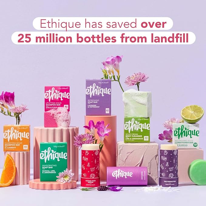 Ethique Unscented Gift Set- Face Cleanser, Body Cleanser & Deodorant, Gifts for women - Plastic-Free, Vegan, Cruelty-Free, Eco-Friendly, 3 Travel Bars, 1.59 oz (Pack of 1)