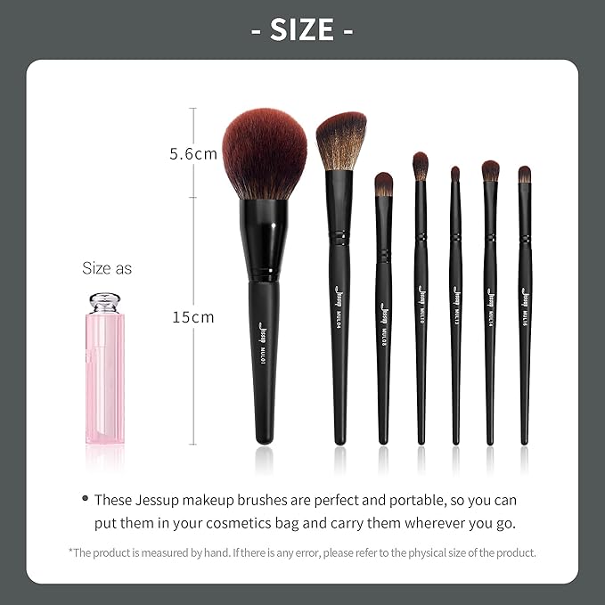 Jessup Makeup Brushes Set Premium Synthetic Powder Foundation Highlight Concealer Eyeshadow Blending Eyebrow Liner Spoolie Brush Set Black 21pcs T271
