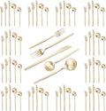 Matte Champagne Gold Silverware Set, 60-Piece Stainless Steel Flatware set, Service for 12, Tableware Cutlery Set, Satin Finish,Utensils for Kitchen, Dishwasher Safe
