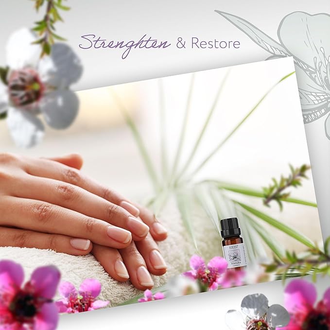 HBNO Manuka Essential Oil - 1/3 oz (10 ml) Travel Size - Natural Manuka Oil - Perfect for Cleaning, Aromatherapy, DIY, Soap and Diffuser