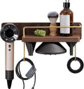 for Dyson Supersonic Hair Dryer Wall Mount Stand Holder, Blow Dryer Accessories and Attachments Organizer Storage Rack, Wood