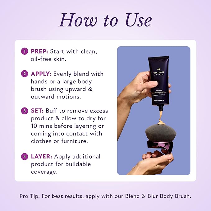 Westmore Beauty Body Coverage Perfector – Waterproof Leg & Body Makeup - Tattoo Cover Up Makeup - 7 Oz (Golden Radiance)