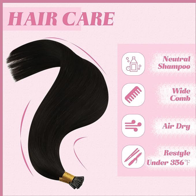 YoungSee I Tip Hair Extensions Human Hair Dark Brown 16 Inch Itips Hair Extensions Brown 80s 50g Invisible Tip Hair Extension Real Human Hair for Women Keratin Tip Extension