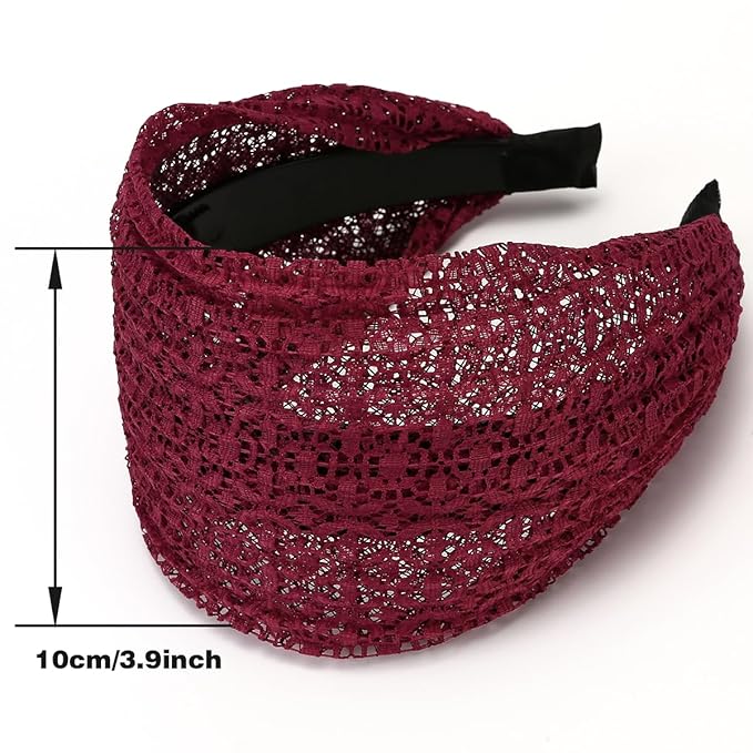 LONEEDY 5 Pack Wide Hard Headband with Teeth for Women, Girls’s Hair Band Pleated Cloth Fabric Hair Hoop Accessories (Mixed colors E)