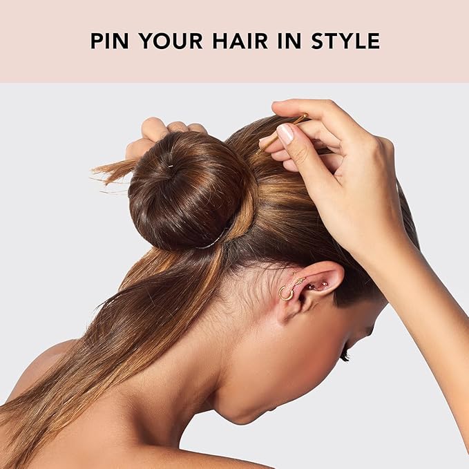 Kitsch U Shaped Hair Pins for Girls, Teens & Women | Hairpin Perfect for Updos, Ballet Buns & Wig Styling | Ideal Gifts for Women - 3 Inches & 2.5 Inches, Brown, 18Pcs