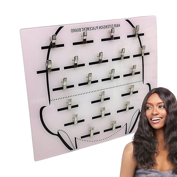 Extension Holder - Styling Extension Holder, Acrylic Hair Separator, Hair Extension Holder Board | Hair Tinsel Organizer, Home And Salon Wig Grafting Plate With Clip For Hairpieces Sectioning Display