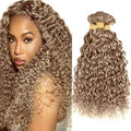 30 32 34 Inch Grey Blonde Bundles Color #22 Water Wave Bundles Remy Soft Hair Ash Blonde Wet and Wavy Bundle Double Weft Hair Weave