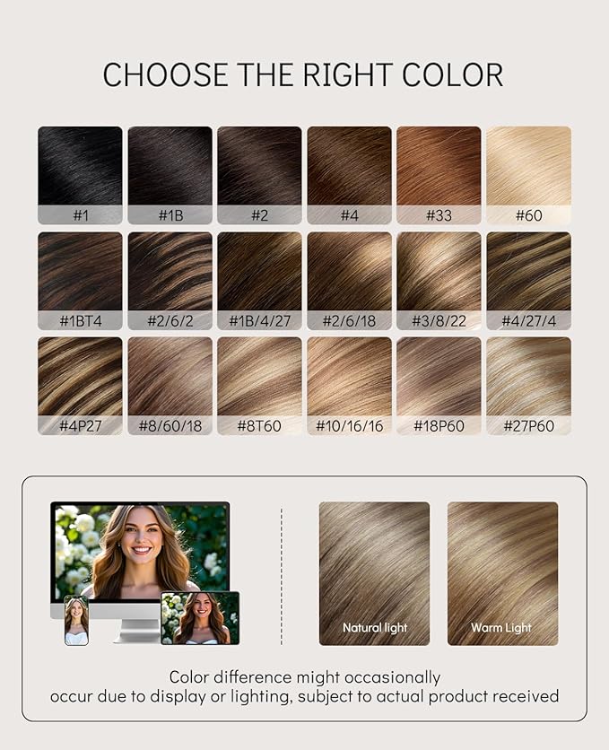 VINBAO Invisi Edge Tape in Hair Extensions Human Hair, Balayage Ash Brown Fading to Blonde and Ash Blonde Injected Tape in Extensions Seamless 40g 20pcs 14inch #8/60/18