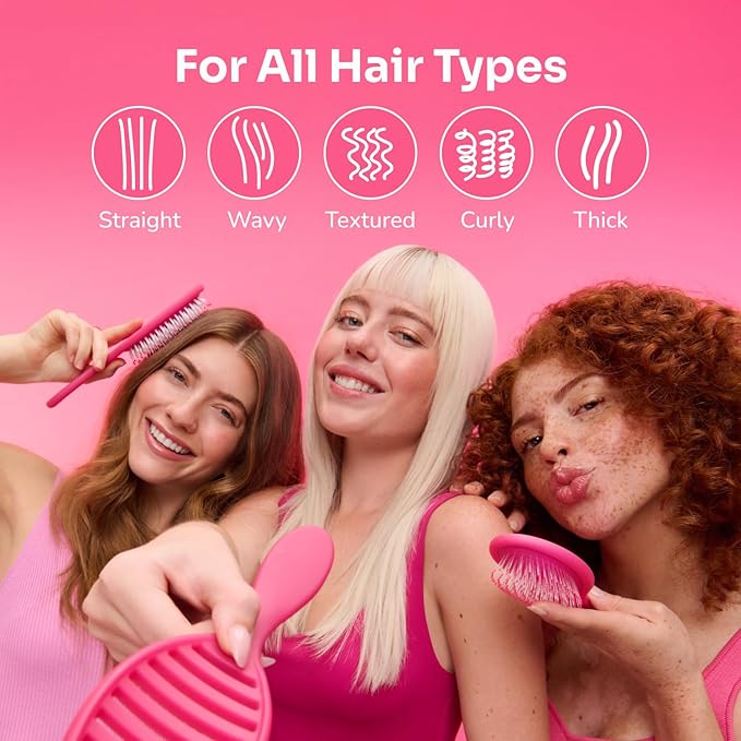 Wet Brush Mini Detangler Hair Brush for Gentle Knot Removal, Compact Travel Size, Soft Bristles for Pain-Free Detangling, Less Breakage, Works on All Hair Types, Limited Edition, Electric Sky Purple