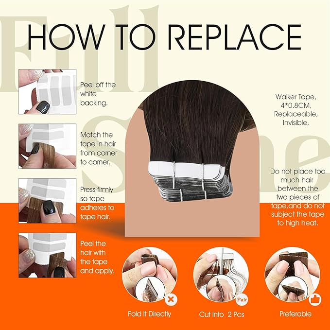 Full Shine Brown And Blonde Tape in Extensions Human Hair 20Pcs Rooted Tape in Hair Extensions Human Hair 16Inch Ombre Remy Seamless Invisible Dark Brown To Caramel Blonde Mixed Brown 2/3/27 50Gram