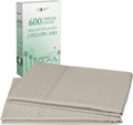 California Design Den Premium King Size Pillowcases Set of 2-600 Thread Count Sateen, Natural 100% Cotton Pillowcases King, Crisp, Durable Bedding - Soft Linen