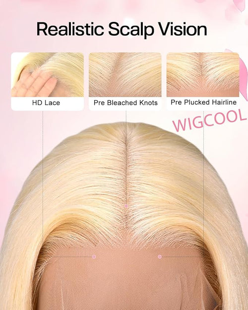 613 13x6 Lace Front Wig Human Hair Straight Blonde Wig Human Hair 613 HD Lace Frontal Wigs 180 Density No Synthetic Blend No Tangle No Shedding Triple Lifespan 3X 100% Real Human Hair 22 Inch