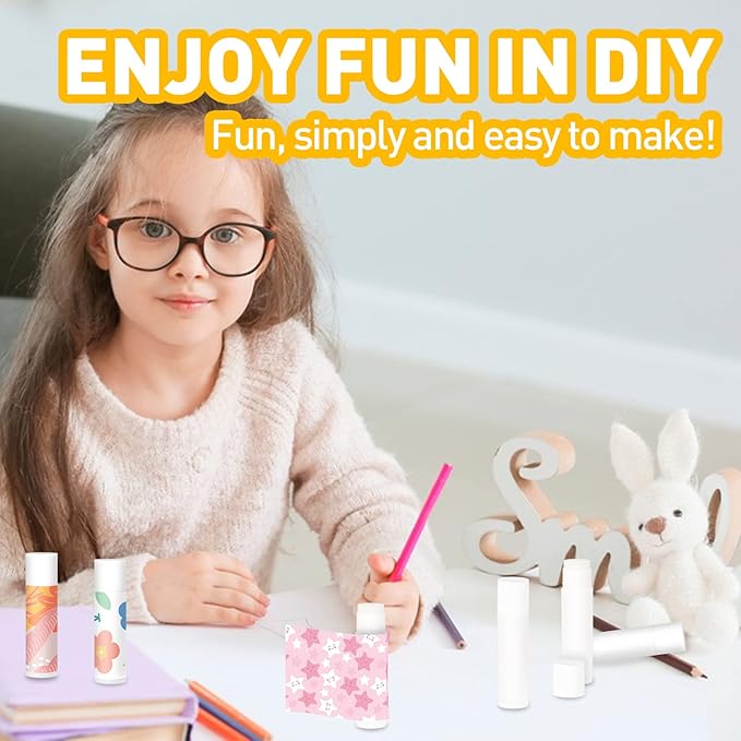 DMSKY 100 Pack Lip Balm Unlabeled, Natural Lip Balm Bulk Blank Tube, Lip Balm for Party Favors and Gift Basket Filling, Wedding or Baby Shower-5 Flavors