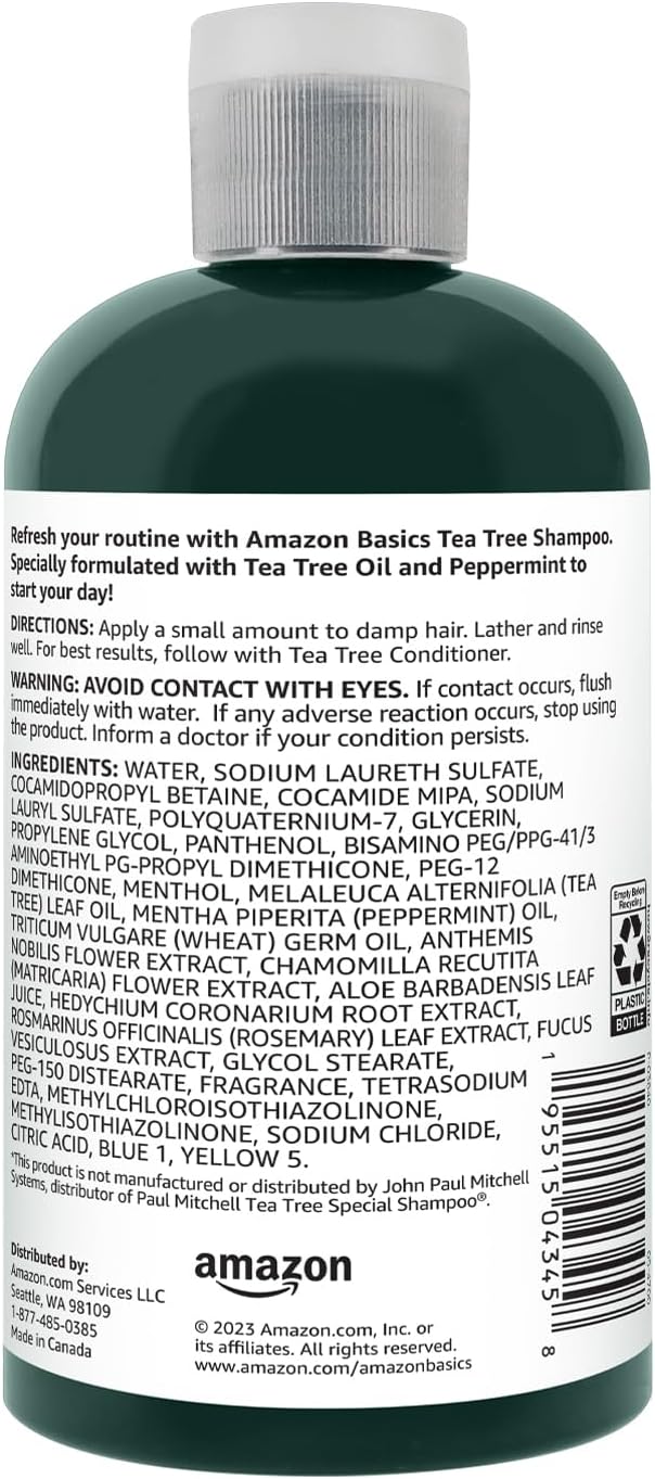 Amazon Basics Tea Tree Shampoo, 10.14 Fl Oz, Pack of 1