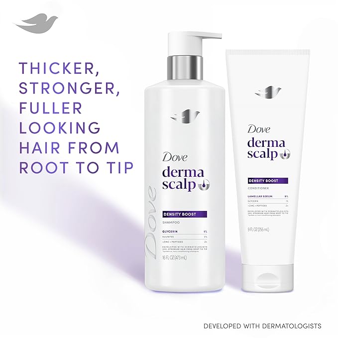 Dove Derma Scalp Conditioner 1 ct Density Boost for 4x More Visible Fullness, with Glycerin, 9 oz