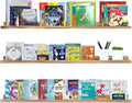 AZSKY Picture Ledge Shelf Wall Ledge Floating Shelves for Photo Frames Kids Book Shelves Wall Mounted Burnt Wall Display Shelf Wooden Frame Ledge 48 Inches Set of 3 Bathroom Organizer Shelves