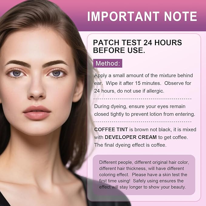 Eyelash & Eyebrow Color Kit, Professional Instant Lash & Brow Color Kit with Natural Results, Easy to Use, Eye Brow & Eye Lash Coloring Set DIY Hair Coloring for Salon Home Use 7ml (Coffee/Dark Brown)