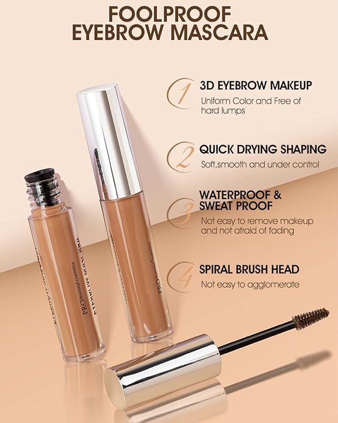 Waterproof Tinted Brow Gel- Long Lasting SmudgeProof Liquid Eyebrow Makeup, Eyebrow Mascara Tinted Brow Glue, Eye Brow Filler, Volumizing Enhance Brow Mascara,With Brow Razor,Gift for Women- 03Brown