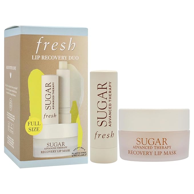 Lip Recovery Duo by Fresh for Women - 2 Pc 0.07oz Sugar Advanced Therapy Lip Treatment, 0.35oz Sugar Advanced Therapy Recovery Lip Mask