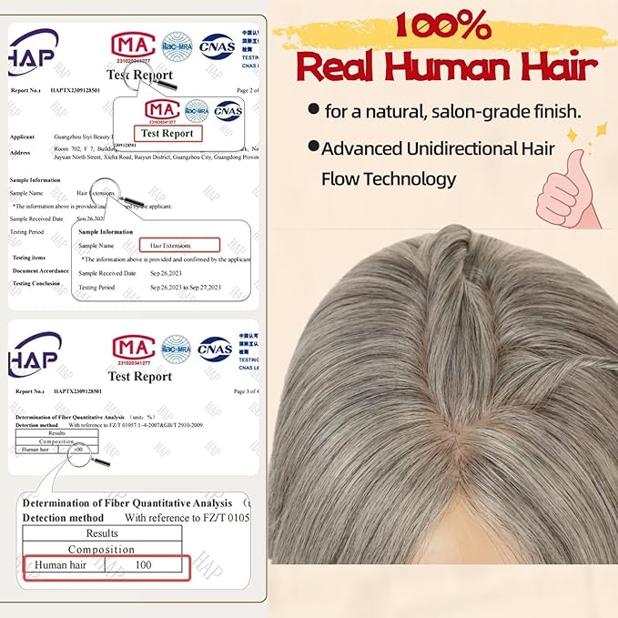 Rich Choices Human Hair Toppers for Women-100% Real Remy Hair Topper No Bang-Upgraded 150% Density 9 * 12CM Lace Base-Clip in Hairs Topper for Thinning Hairs-10Inch #G3 Salt and Pepper Grey