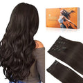 DOORES Clip in Hair Extensions, Dark Brown 150g 9pcs 24 Inch, Remy Hair Extensions Clip in Human Hair Natural Hair Extensions Extensions for Women Clip in Thick Silky Straight Hair Extensions