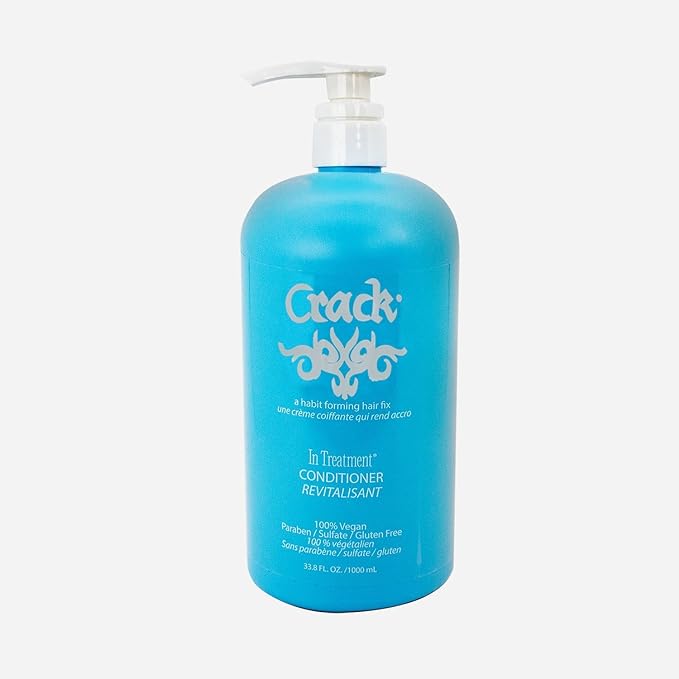 Crack HAIR FIX Conditioner with Pump Bottle | Intense Hydration & Frizz Control | Strengthens, Detangles & Restores Shine | Sulfate-Free, Vegan, Cruelty-Free & Made in USA | 33.8 Oz