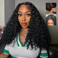 7x6 Burmese Curly Glueless Wigs Human Hair Pre Plucked Pre Cut 250% Density Drawstring Wig Human Hair 7x6 HD Lace Front Wigs Human Hair for Black Women Wear and Go Glueless Wig Natural Color 28inch