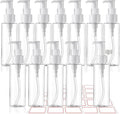 Cosywell Plastic Pump Bottles Dispenser TSA Approved 3.4oz 12 Pack Portable Refillable Container Clear Plastic Lotion Pump Dispenser Bottle for Facial Cleansing Oil Shampoo Shower Gel