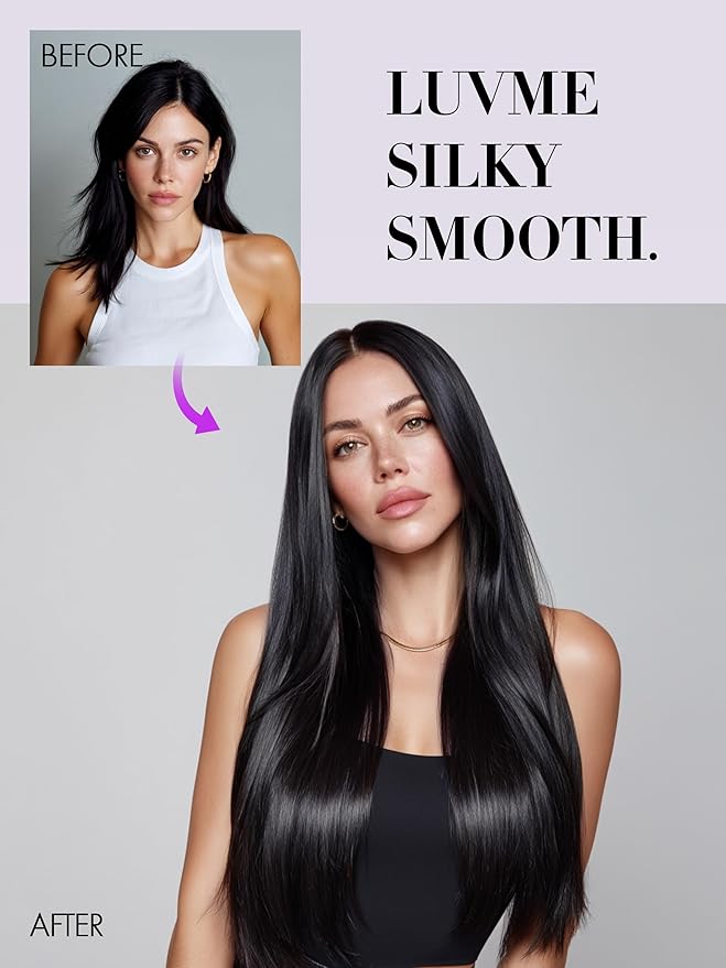 LUVME Invisible Clip in Hair Extensions Real Human Hair, 18 inch 110g 6Pcs, Natural Black Remy Human Hair Extensions Clip ins for Women, Natural Human Hair