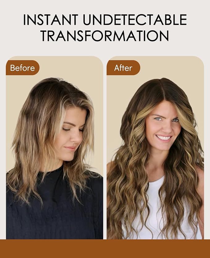 VINBAO Invisi Edge Tape in Human Hair Extensions 45g 20pcs Dark Brown to Caramel Blonde Balayage Seamless Injected Tape Ins Human Hair Extensions 16inch #4/27/4