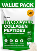 Collagen Powder for Women Men (5LB) Type I & III Flavorless & Odorless Easy-Mix Hydrolyzed Peptan Protein Peptides Joint Hair Skin & Nail Support Gluten-Free Non-GMO Keto Paleo Grass-Fed Kosher