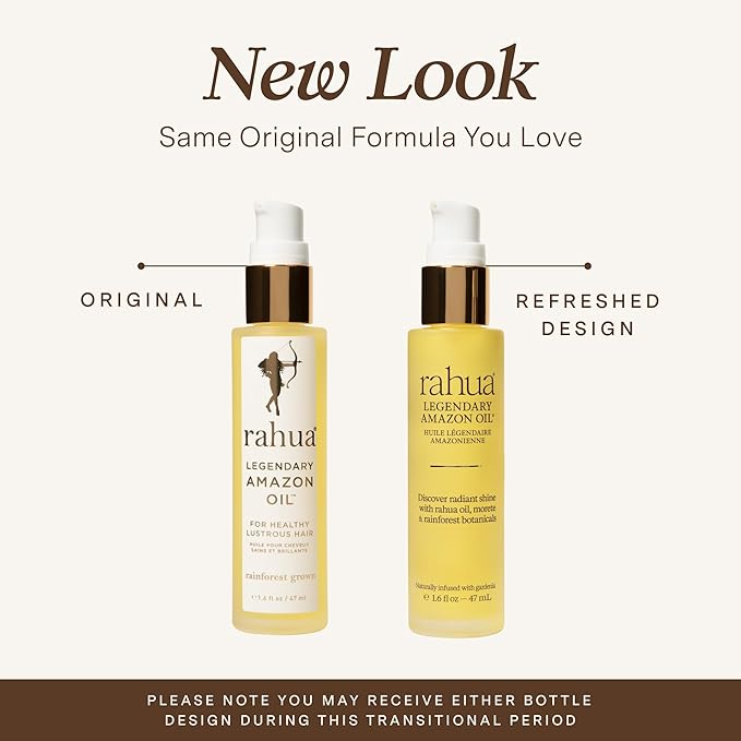 Rahua Legendary Amazon Hair Oil, Lightweight Vegan Botanical Elixir, Morete & Sacha Inchi Oils, Enhances Shine & Smoothness, Protects from Heat, Hair Care for All Textures, 1.6 Fl Oz