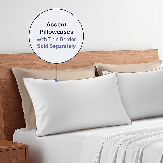 Kickoff Viscose Bamboo Pillowcase, King, Set of 2, 100% Organic Hidden Zippered Viscose Bamboo Pillow Case King Size, Cooling Pillow Cover for Hot Sleepers (20"x40", Iced Latte)