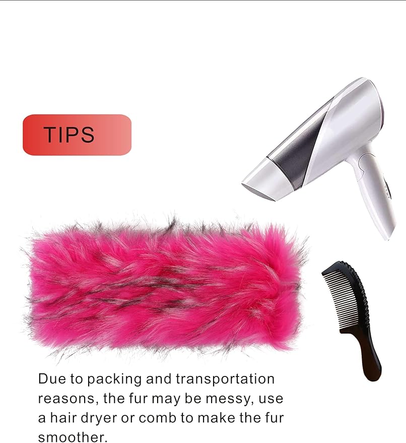 Faux Fur Headband for Women Winter Earwarmer Earmuff with Elastic