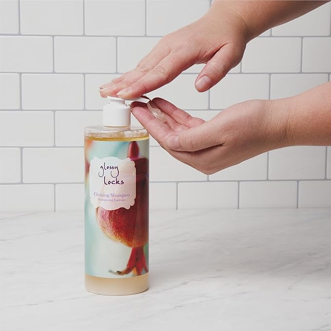 100% PURE Glossy Locks Glossing Shampoo Hair Wash Detox & Hydrate Shine Boosting Dry Dull Damaged Strands Avocado Butter & Seaweed Collagen Natural Care for Women & Men Vegan - 13.5 Fl Oz