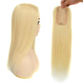 18 Inch Length Hair Toppers for Women with Thinning Hair, 3x5 Inch Injected Silk Base 130% Density Hairpieces #613 Bleach Blonde