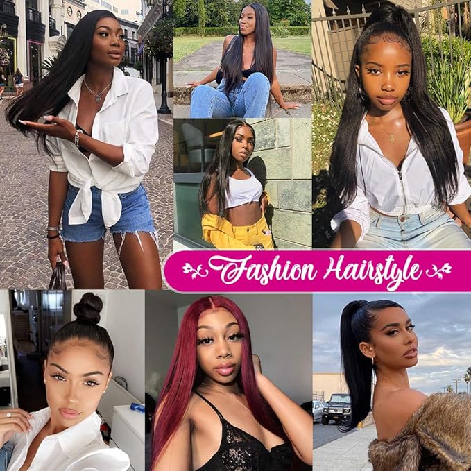 Hermosa 220% Density 30 inch HD Transparent 13x4 Lace Front Wigs Human Hair Pre Plucked 12A Glueless Straight Lace Frontal Human Hair Wig for Black Women