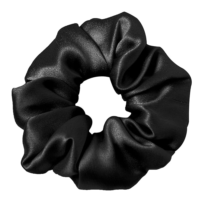 LILYSILK Silk Hair Scrunchies/Ties for Frizz & Breakage Prevention, 100% Mulberry, No Damage, Elastic ponytail Holders, 5PC, Fixed Colors (Black+Light Coffee+Bright Coffee+Caramel+Chocolate)