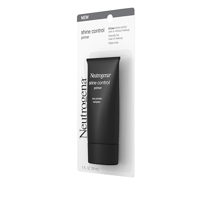 Neutrogena Shine Control Mattifying Liquid Face Primer for Oily Skin, Lightweight, Non-Comedogenic and Non-Greasy Pore and Makeup Primer with Oil-Absorbing Rice Protein, 1 fl. oz (Pack of 2)