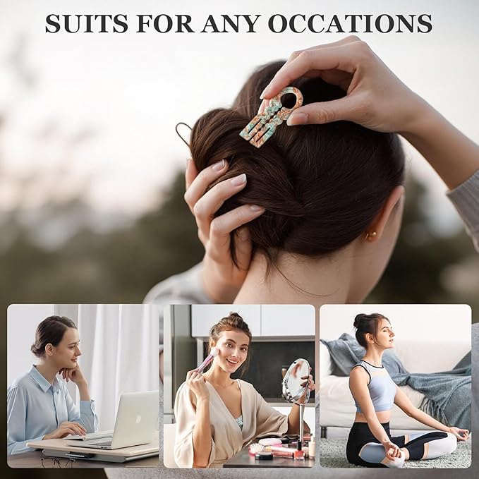 Sunolga 3pcs Prestige French Hair Pins for Women, 4.38" Large, Serrated Anti-Slip Design, Curved Shape for Better Head Fit, Coquette Elegant Hair Accessories for Updos, Chignon, Bun Hairstyles