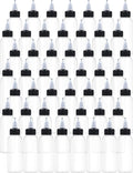 50 Pcs 2oz Plastic Squeeze Bottles with Twist Top Cap, 60ml Clear Dispensing Bottles, Empty Squirt Bottle for Liquids, Sauces, Arts, Crafts, Travel