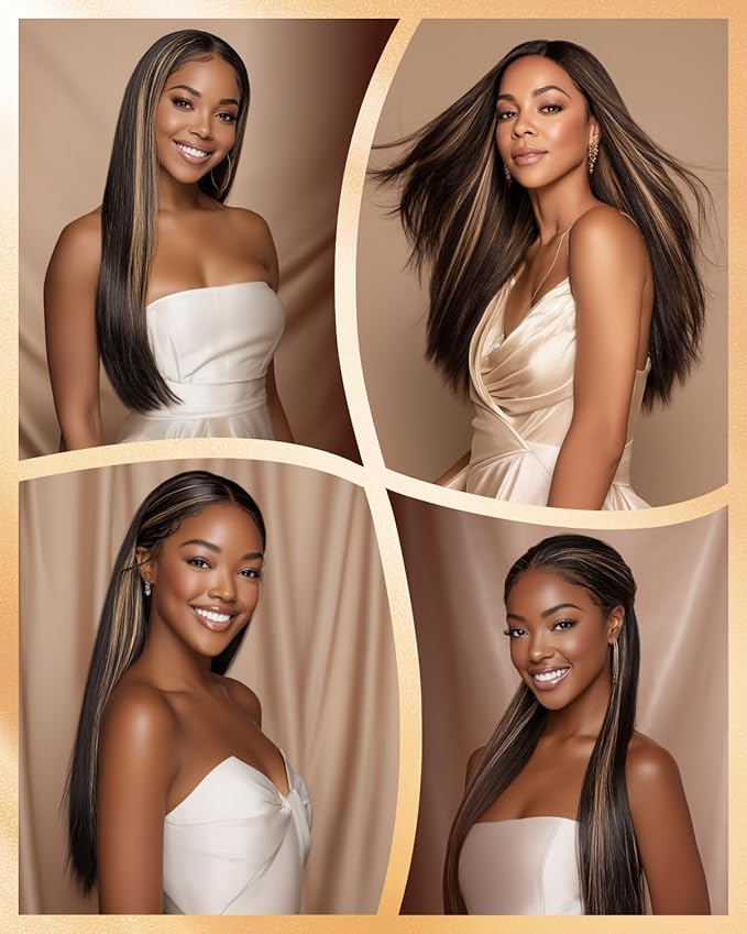 Arabella 13x6 Balayage Wig Human Hair Glueless Wigs Human Hair Pre Plucked Pre Cut 13x6 Ear to Ear Full HD Lace Front Wigs 210% Density 1B/27 Straight Wig Drawstring Wig Human Hair 22 Inch