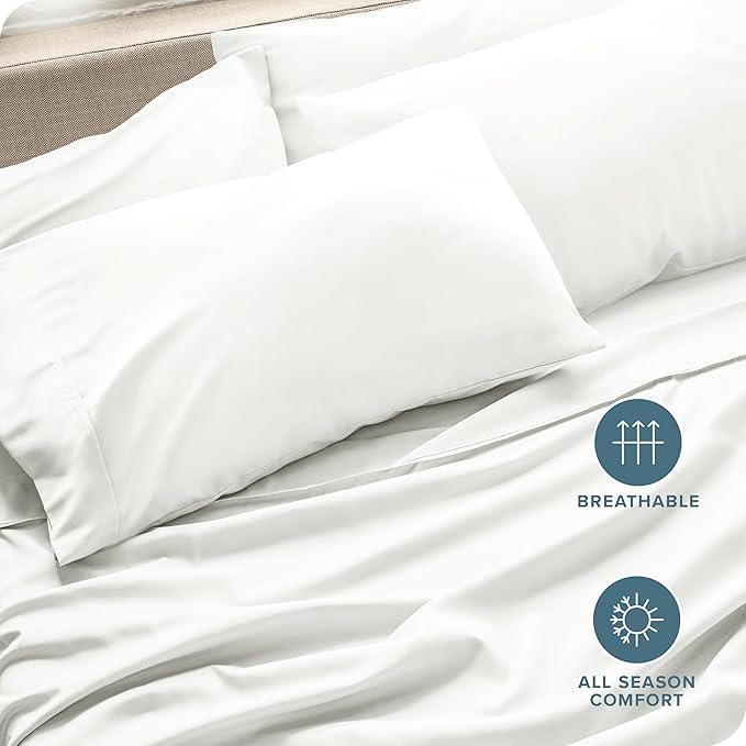 Bare Home Microfiber Bulk Pillow Cases - Standard/Queen Size Set of 4 - Cooling Pillowcases - Double Brushed - Ivory Pillowcases 4 Pack - Easy Care (Standard - 4 Pack, Cream)