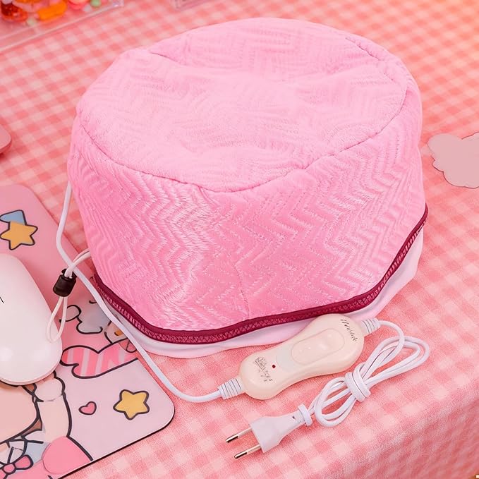 Steamer Hair, 2 Level Heat Electric Drying Hood, Portable Hair Heat Cap with Adjustable Temperature for Deep Conditioning, Home Spa Salon Professional Styling for Women Girls Care