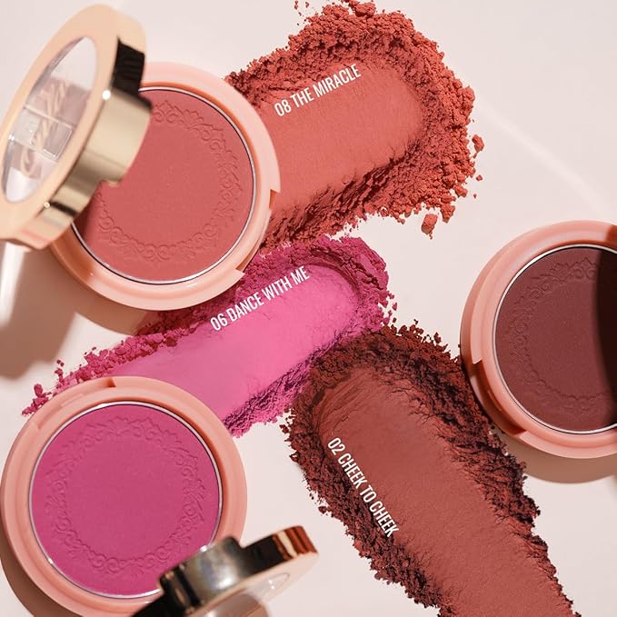 Oulac Plummy Brown Blush Makeup Powder| Rich Color Cream Blush Blendable| Natural Matte Tan Skin| Vegan &Cruelty-Free | 02 Cheek to Cheek 4.8g