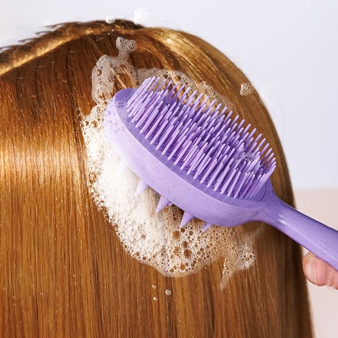 Purple Double-sided Hair Brush, Portable Massage Comb