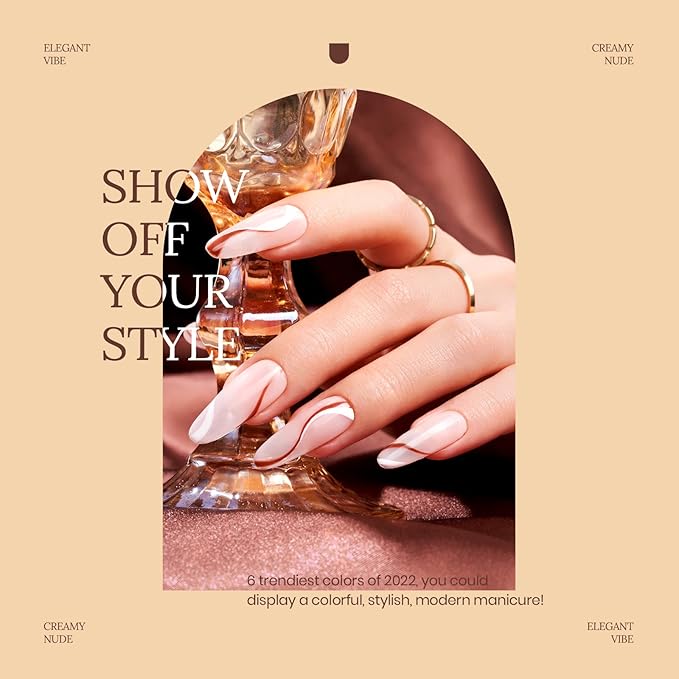 beetles Brown Gel Nail Polish Set Nude Gel Polish Nail Set 6 Colors Sandstorm Collection Peach Brown Natural Manicure Kit Soak Off Uv Led Lamp Needed for Women Gift Diy Home