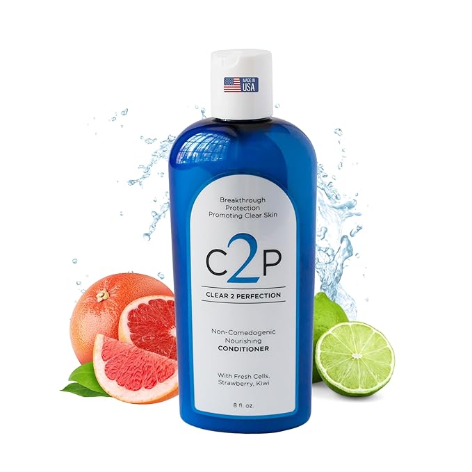 Non-Comedogenic Hair Conditioner by Clear 2 Perfection – Ideal for Acne-Prone Skin, Bacne & Sensitive Scalps – Non Clogging Conditioner