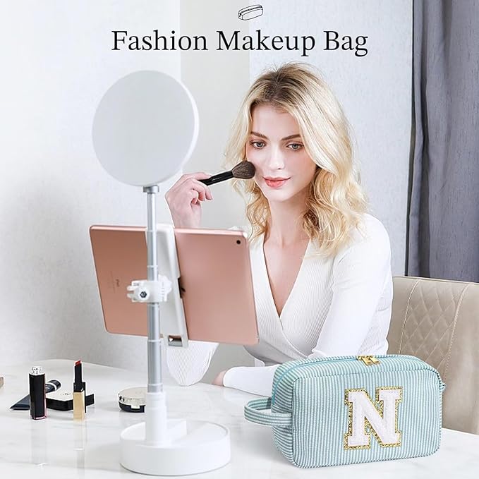 YOOLIFE Teacher Appreciation Gifts - Personalized Monogram Initial Makeup Bags for Women