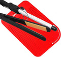 Large Heat Resistant Mat for Curling Irons, Hair Straightener, Flat Irons and Hair Styling Tools 11" x 7.5", Red